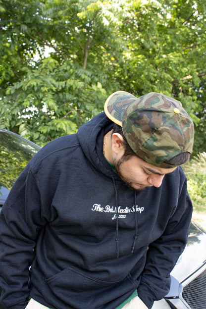 'Black' Embroidery Heavy Blend Hoodie