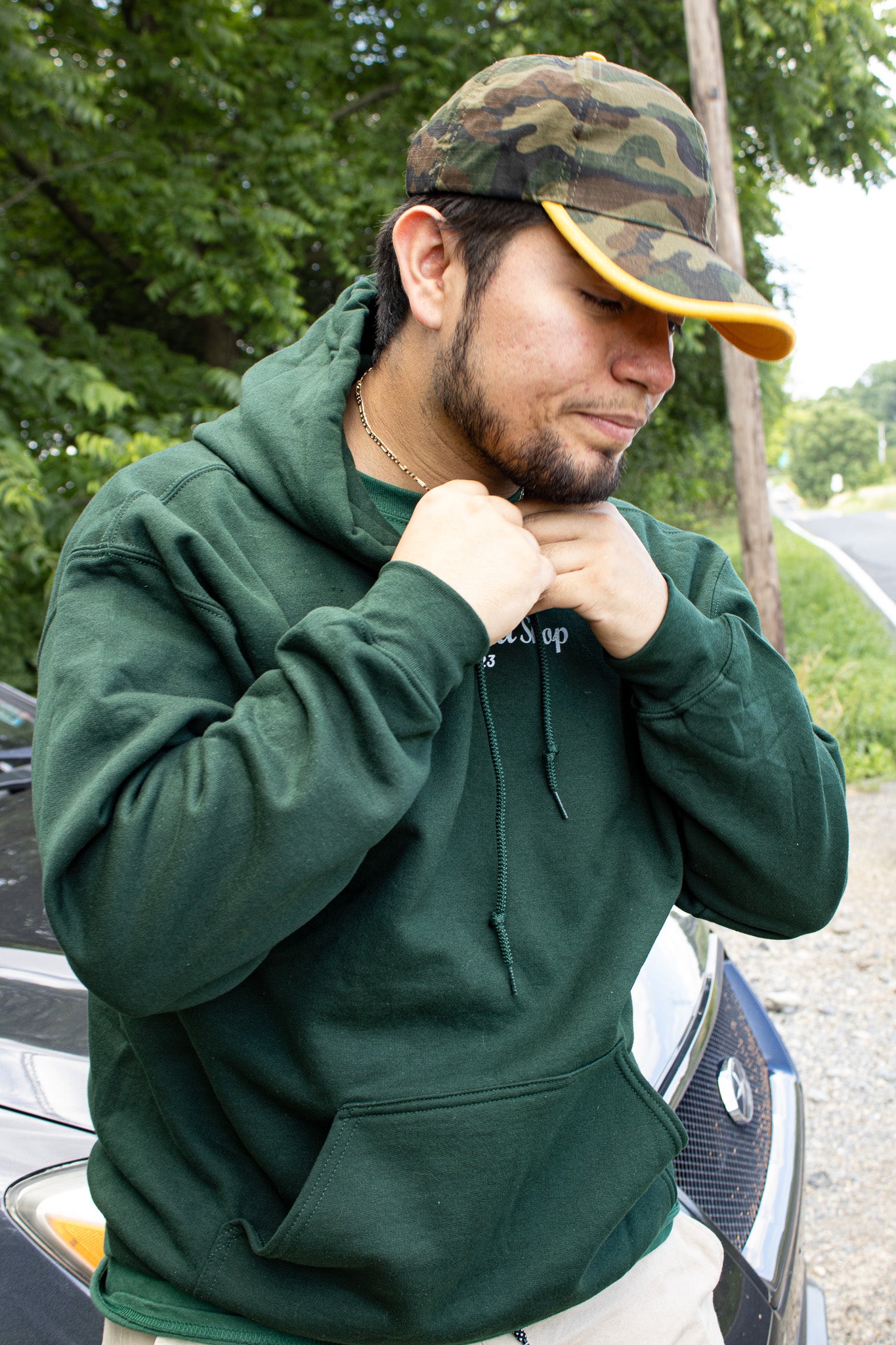 'Forest Green' Embroidery Heavy Blend Hoodie