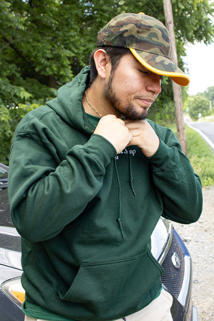 'Forest Green' Embroidery Heavy Blend Hoodie