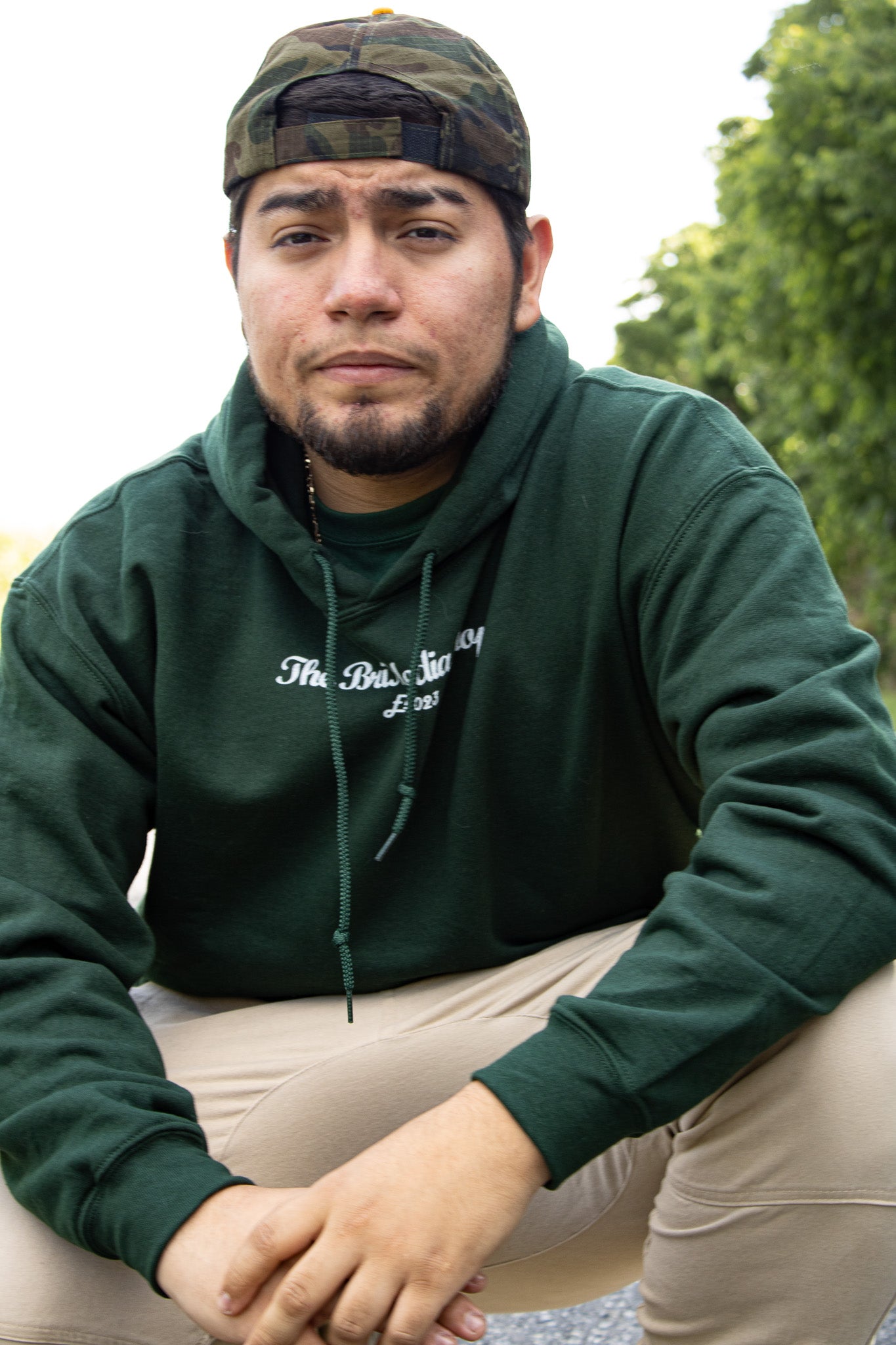 'Forest Green' Embroidery Heavy Blend Hoodie